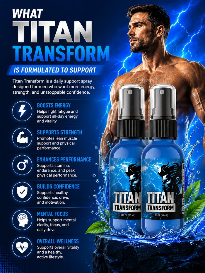 Titan Transform daily support spray, formulated for energy and wellness